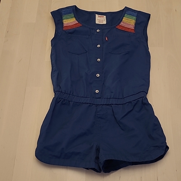 Levi's Other - EUC Levi's Girls Rainbow Detail Navy Romper